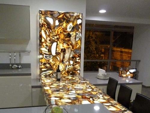 Backlit Yellow Agate Counter Top